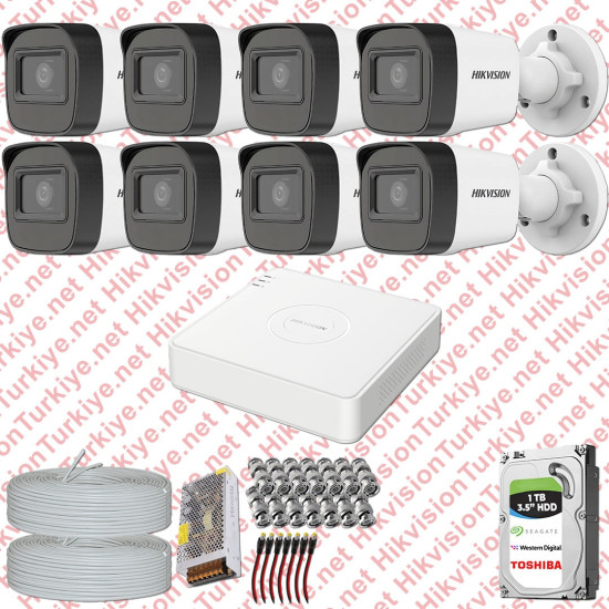 Hikvision 08 Kamera Fullhd Güvenlik Kamerası Seti 1tb Hdd